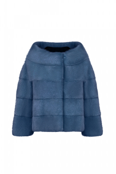 Mink jacket,Azulejo color, length 52 cm