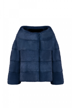 Mink jacket,Blu Night color, length 52 cm