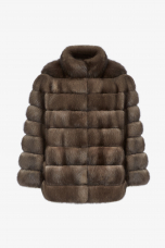 Tortora Scuro Sable Fur Jacket, length 60 cm