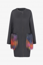 Cashmere Loro Piana coat, Nero color, 95 cm