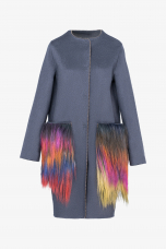 Cashmere Loro Piana coat, Blu color, 95 cm