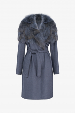 Cashmere Loro Piana Coat, Blu, length 95cm