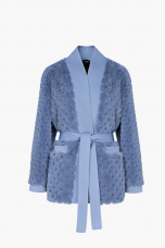 Mink jacket, Azzurro color, 75 cm