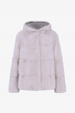 Reversible mink jacket, Cipria color, length 60cm