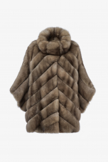 Sable fur cape, Tortora color, Oversize, length 78cm