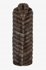Gilet di Zibellino, Dark, lunghezza 126cm
