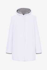 Reversible Rex Coat, White, length 80cm