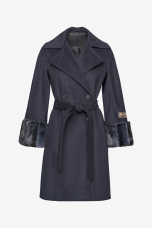 Cashmere Loro Piana coat, Nero color,92 cm