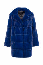 Cappotto in Visone,Rever,Blu Copia,lunghezza 85cm